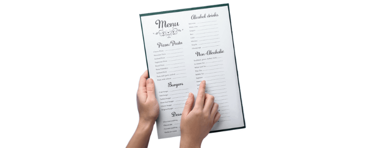 Shortlist a Menu, consider pricing, and equipment requirements