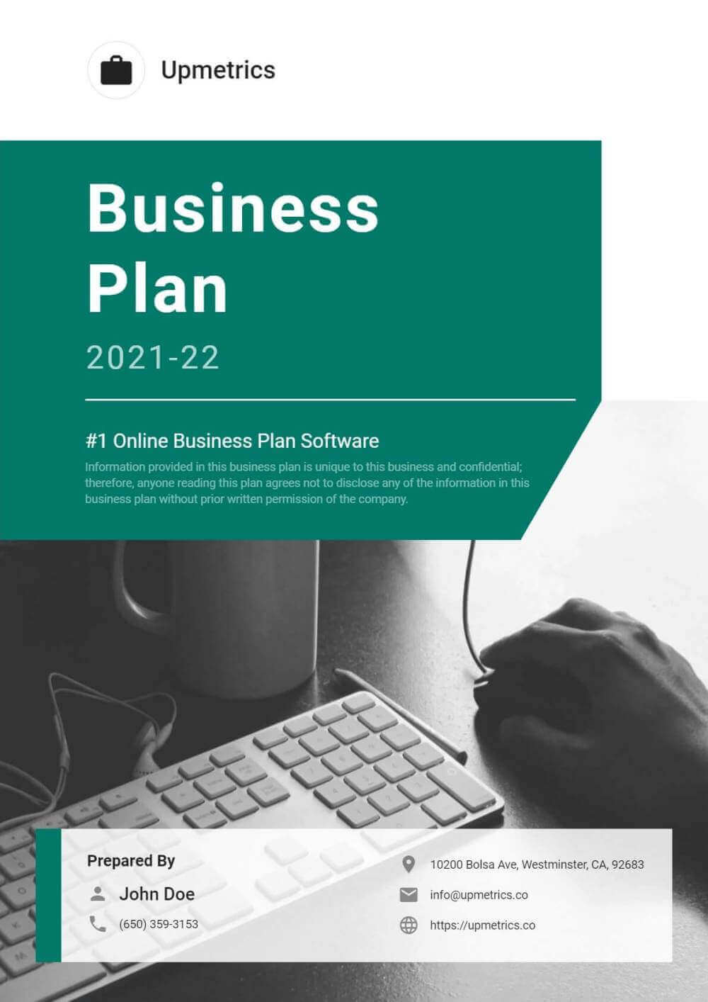 Business Plan Cover Page Designs [FREE DOWNLOAD] Upmetrics