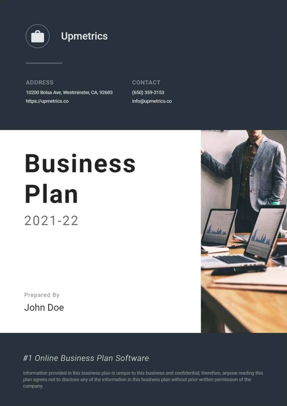 Business Plan Title Page Template from upmetrics.co