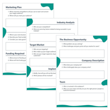 One Page Business Plan Template Header
